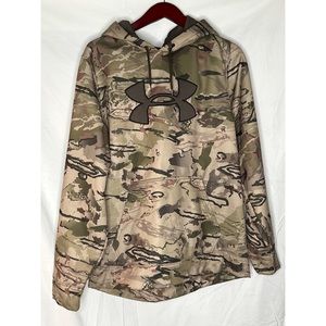 Mens Under Armour big logo Ridge Reaper camo hoodie sz Large